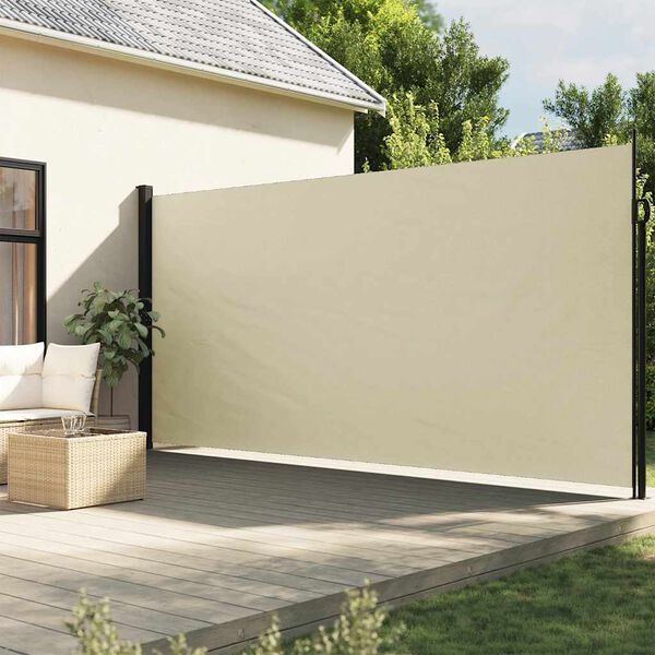 vidaXL sidemarkise 220x300 cm sammenrullelig cremefarvet