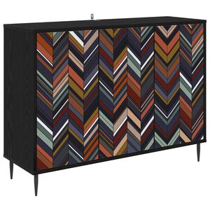 vidaXL Sideboard OMMEN Sort eg 102 x 33 x 76 cm Konstrueret tr&aelig;