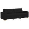 vidaXL Sofa 3 pcs Sort Linned-blandet stof