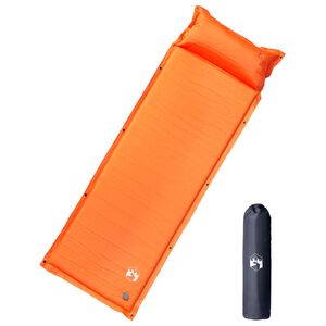 vidaXL 1-personers campingmadras med pude selvoppustelig orange