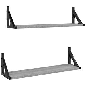 vidaXL v&aelig;ghylder 2 stk. 60x15x15,5 cm gr&aring; sonoma-eg