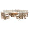 vidaXL Havesofa S&aelig;t 13 stk. Naturlig og Creme Hvid polyrattan