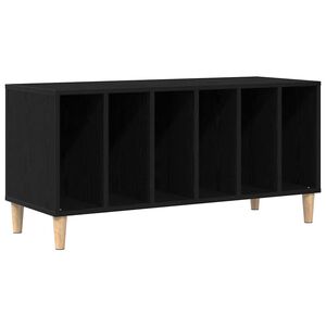 vidaXL Pladeskab med hylde Sort eg 100 x 38 x 48 cm Konstrueret tr&aelig;