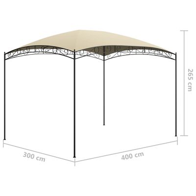 vidaXL pavillon 3x4x2,65 m 180 g/m² cremefarvet