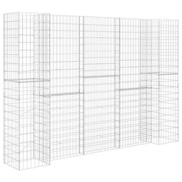 vidaXL H-formet gabion-plantekasse 260x40x200 cm stål
