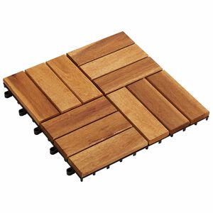 vidaXL Terrasse Flise 10 pcs Brun 30 x 30 cm Akacietr&aelig;