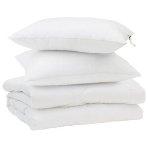 vidaXL Sommer dyne med pude 3 pcs Hvid Mikrofiber