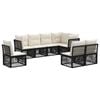 vidaXL Havesofa S&aelig;t 8 stk. Sort polyrattan
