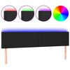 vidaXL sengegavl med LED-lys 180x5x78/88 cm kunstl&aelig;der sort