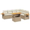 vidaXL sofas&aelig;t til haven 7 dele med hynder polyrattan beige