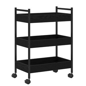 vidaXL K&oslash;kkenvogn Sort eg 50 x 30 x 70 cm Konstrueret tr&aelig;