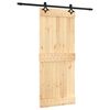 vidaXL Skyded&oslash;r Naturfarvet og sort 85 x 210 cm Massivt Fyrretr&aelig;