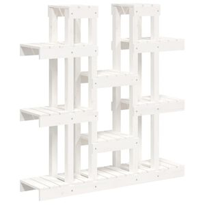 vidaXL plantestativ 104,5x25x109,5 cm massivt fyrretr&aelig; hvid