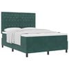 vidaXL Box spring seng med madras M&oslash;rkegr&oslash;n 140 x 200 cm Fl&oslash;jl