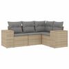 vidaXL sofas&aelig;t til haven 4 dele med hynder polyrattan beige