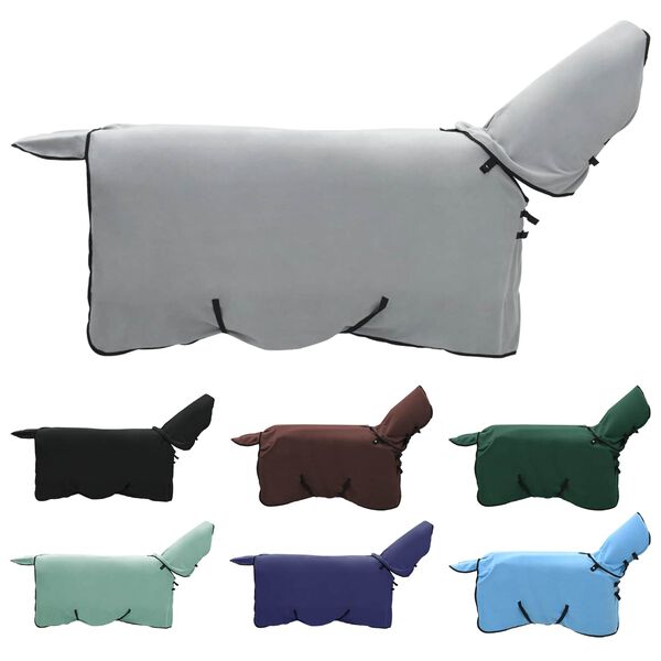 vidaXL Hestet&aelig;ppe Lysegr&aring; og pink Polyester