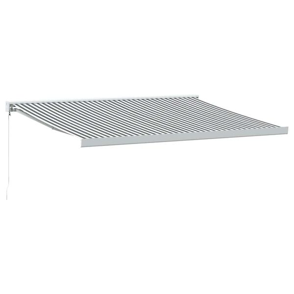 vidaXL foldemarkise 4x3 m stof og aluminium antracitgr&aring; og hvid