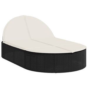 vidaXL dobbelt loungesofa med hynder polyrattan sort