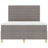 vidaXL LED Box Spring Bed med madras Gr&aring;brun 140 x 200 cm Stof