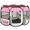 vidaXL foldbar hundeg&aring;rd med b&aelig;retaske 90x90x58 cm pink