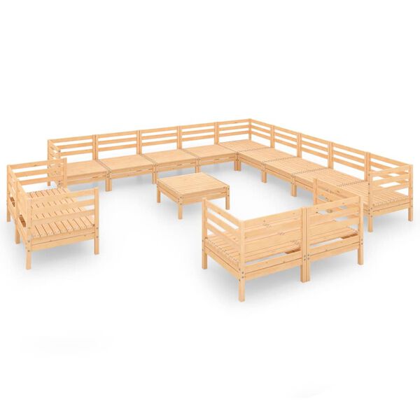 vidaXL lounges&aelig;t til haven 14 dele massivt fyrretr&aelig;