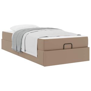 vidaXL Sengeramme med madras Andet 2 stk. Gyldenbrun PVC