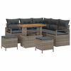 vidaXL Havesofa S&aelig;t 8 pcs Gr&aring; Polyrattan, st&aring;l og massivt akacietr&aelig;