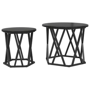 vidaXL Sidebord 2 stk. Sort eg 50 x 50 x 40 cm Ingeni&oslash;rtr&aelig; og st&aring;l