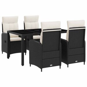 vidaXL Udend&oslash;rs spise s&aelig;t 5 pcs Sort og Cremehvid 150 x 90 x 75 cm