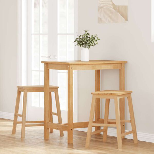 vidaXL barstole 2 stk. massivt gummitræ