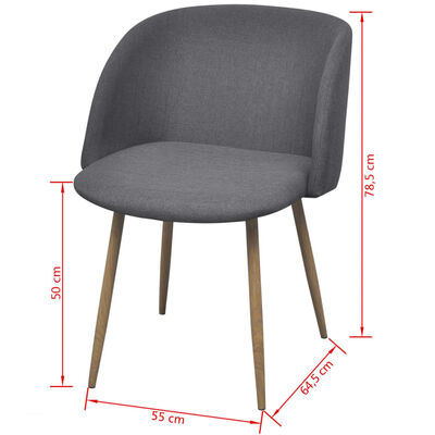 vidaXL spisebordsstole 2 stk. mørkegrå