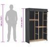 vidaXL klædeskab i 3 niveauer 110 x 40 x 170 cm stof grå
