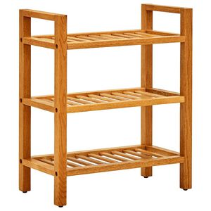 vidaXL skostativ med 3 hylder 50x27x60 cm massivt egetr&aelig;