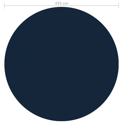 vidaXL flydende solopvarmet poolovertræk 455 cm PE sort og blå