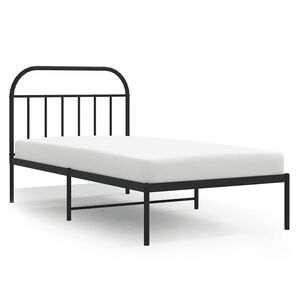 vidaXL sengeramme med sengegavl 100x200 cm metal sort