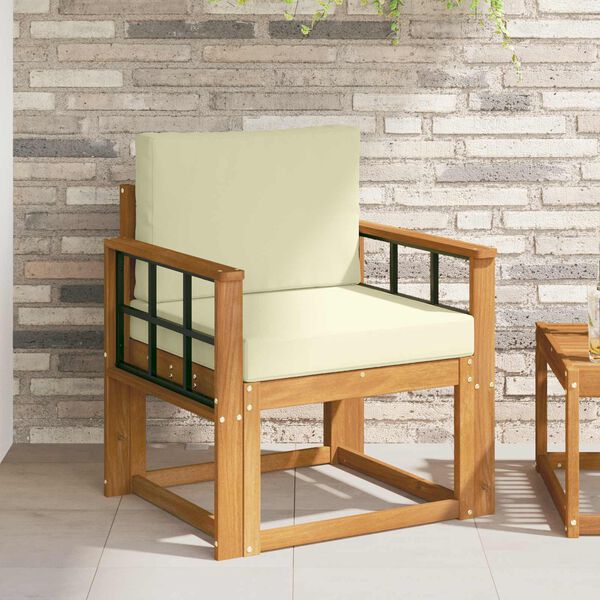 vidaXL Udend&oslash;rs sofagruppe Soli Akacietr&aelig; og polyester Naturfarvet