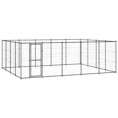 vidaXL udendørs hundebur 24,2 m² stål