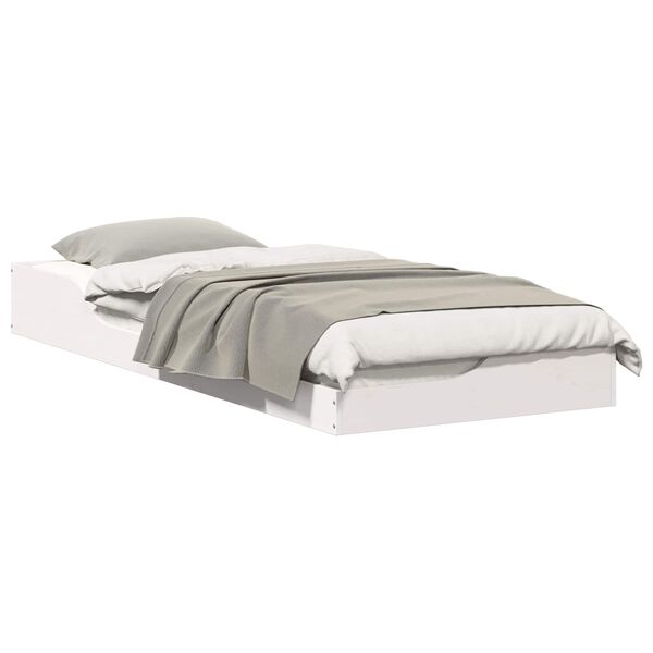 vidaXL Sengestel Hvid 100 x 220 cm Massiv fyrretr&aelig;