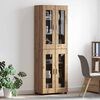vidaXL Highboard med hylde FLORIN Artisan Egetr&aelig; 60 x 35 x 182 cm