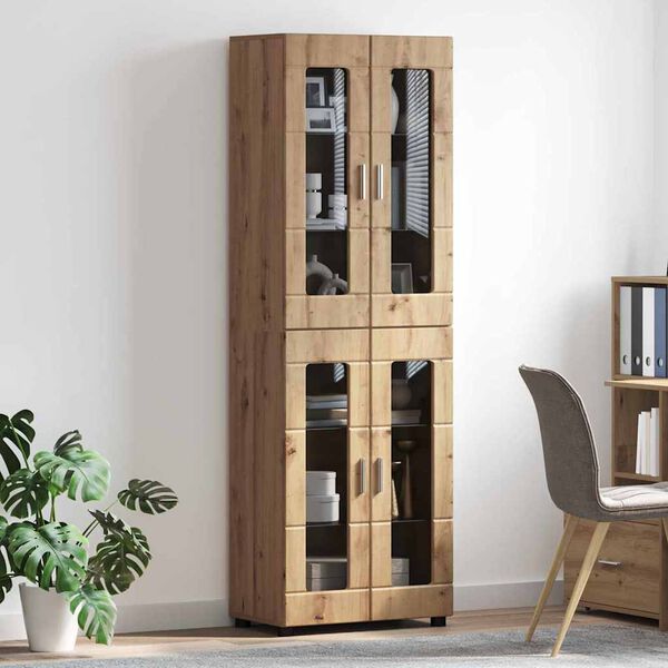 vidaXL Highboard med hylde FLORIN Artisan Egetr&aelig; 60 x 35 x 182 cm