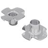 vidaXL Pronged T-nut 2 pcs S&oslash;lv M6 mm St&aring;l