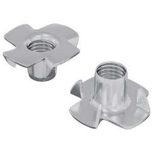 vidaXL Pronged T-nut 2 pcs S&oslash;lv M6 mm St&aring;l