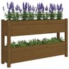 vidaXL plantekasse 112x25x66 cm massivt fyrretræ gyldenbrun