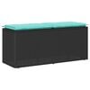 vidaXL haveb&aelig;nk med hynde 110x40x44 cm polyrattan sort