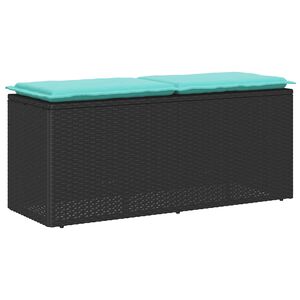 vidaXL haveb&aelig;nk med hynde 110x40x44 cm polyrattan sort