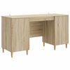vidaXL Bord med hylde Sonoma-eg 142,5 x 50 x 75 cm Konstrueret tr&aelig;