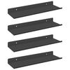 vidaXL Sv&aelig;vende hylde V&aelig;gmonteret 4 pcs Sort 30 x 9 x 2,5 cm St&aring;l