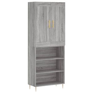 vidaXL h&oslash;jskab 69,5x34x180 cm konstrueret tr&aelig; gr&aring; sonoma-eg