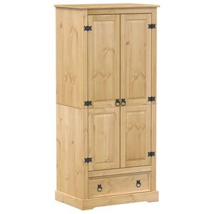 vidaXL kl&aelig;deskab Corona 76x50x170 cm massivt fyrretr&aelig;