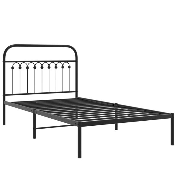vidaXL sengeramme med sengegavl 100x190 cm metal sort